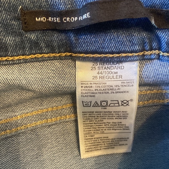 Banana Republic mid rise crop flare jeans size 25 - Picture 6 of 6